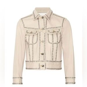 Coach Crop Denim Studded Jean Jacket